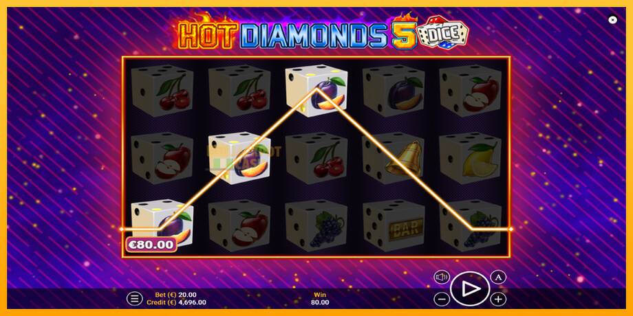 Hot Diamonds 5 Dice машина за игри за пари, слика 3