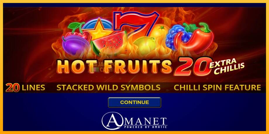 Hot Fruits 20 Extra Chillis машина за игри за пари, слика 1