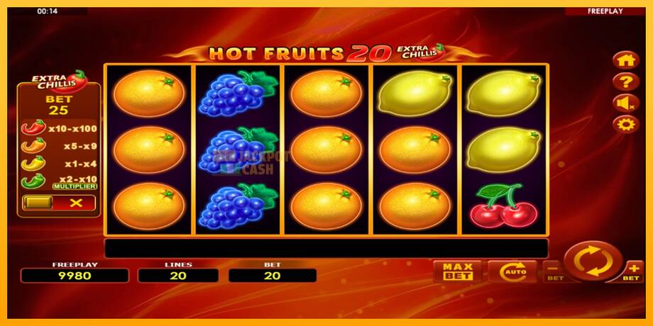 Hot Fruits 20 Extra Chillis машина за игри за пари, слика 2