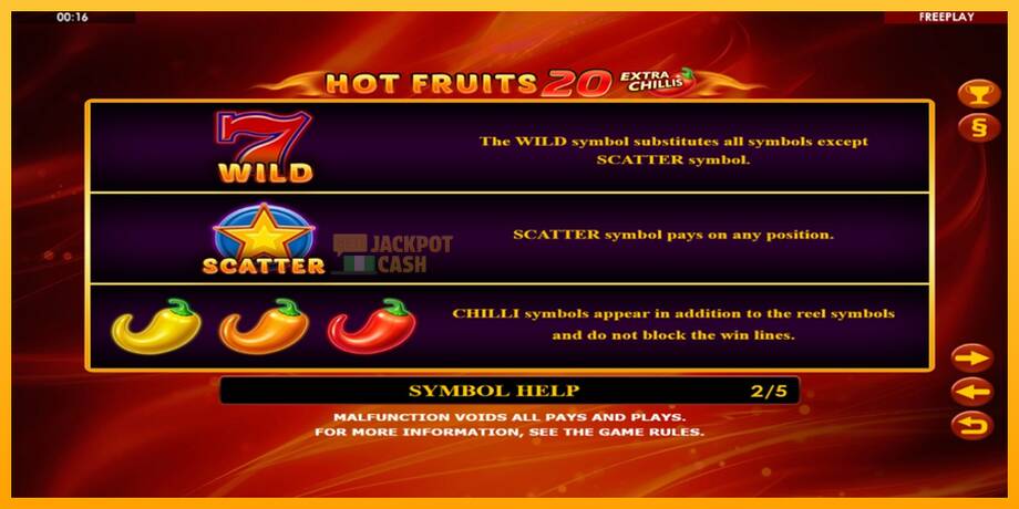 Hot Fruits 20 Extra Chillis машина за игри за пари, слика 5