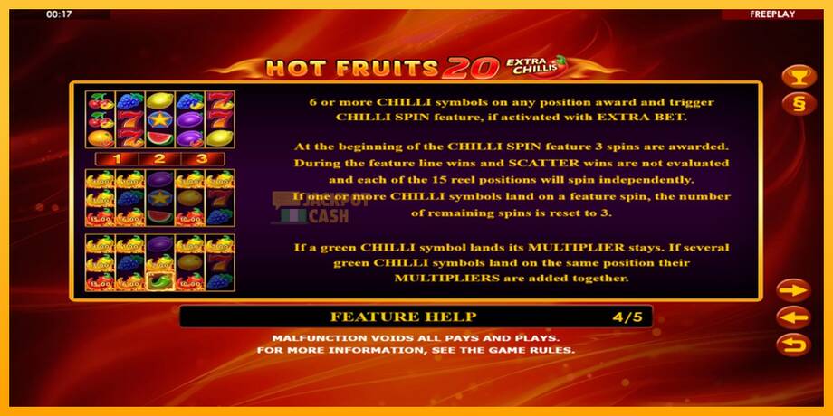 Hot Fruits 20 Extra Chillis машина за игри за пари, слика 6