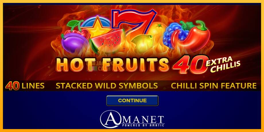 Hot Fruits 40 Extra Chillis машина за игри за пари, слика 1