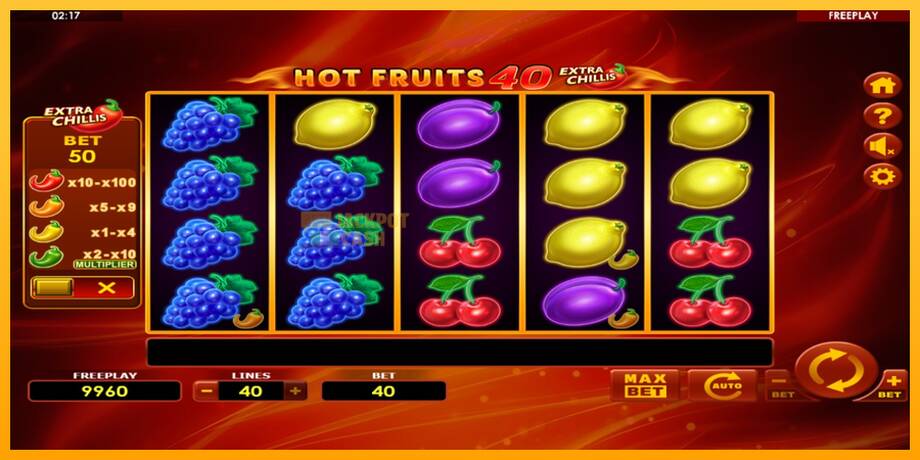 Hot Fruits 40 Extra Chillis машина за игри за пари, слика 2