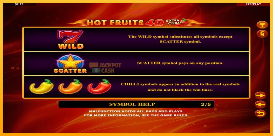 Hot Fruits 40 Extra Chillis машина за игри за пари, слика 5