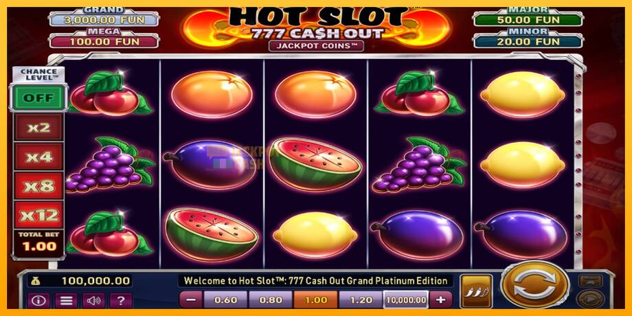 Hot Slot: 777 Cash Out Grand Platinum Edition машина за игри за пари, слика 1