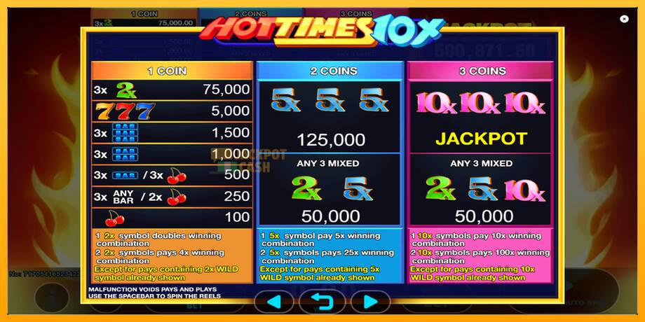 Hot Times 10x машина за игри за пари, слика 5