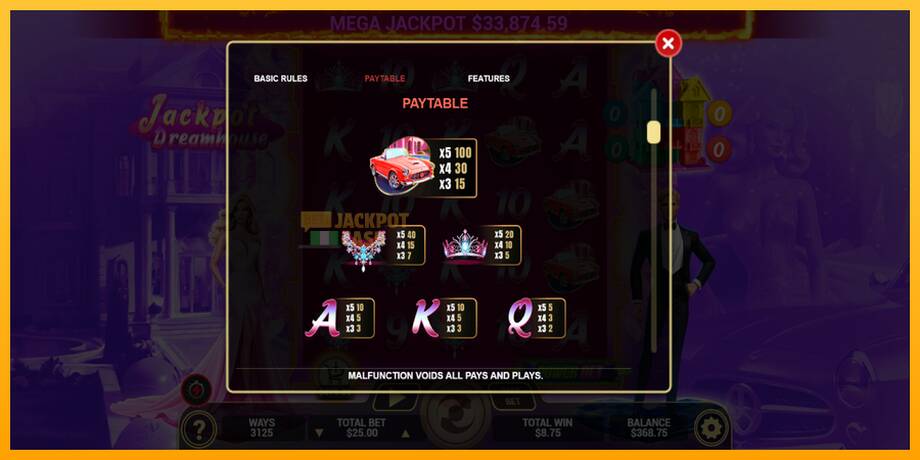 Jackpot Dreamhouse машина за игри за пари, слика 5