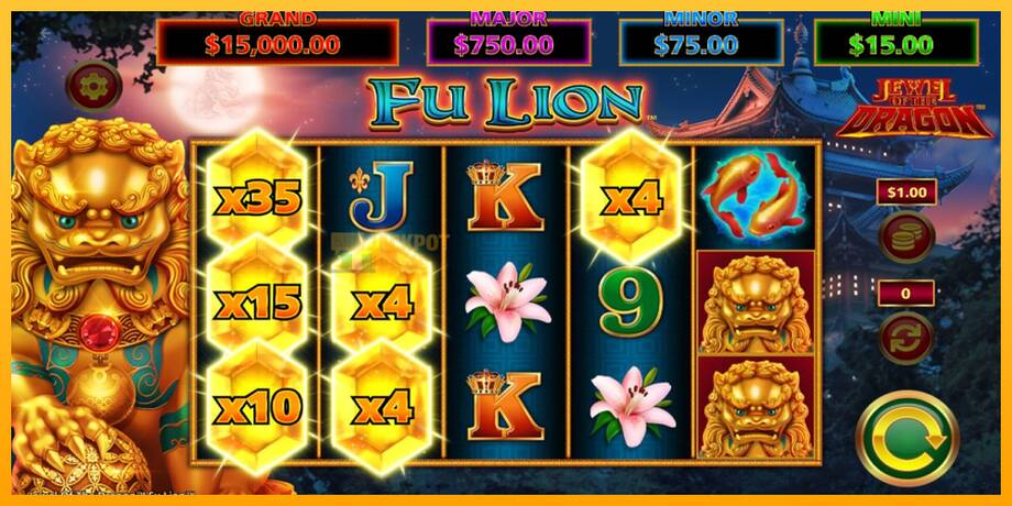 Jewel of the Dragon Fu Lion машина за игри за пари, слика 2