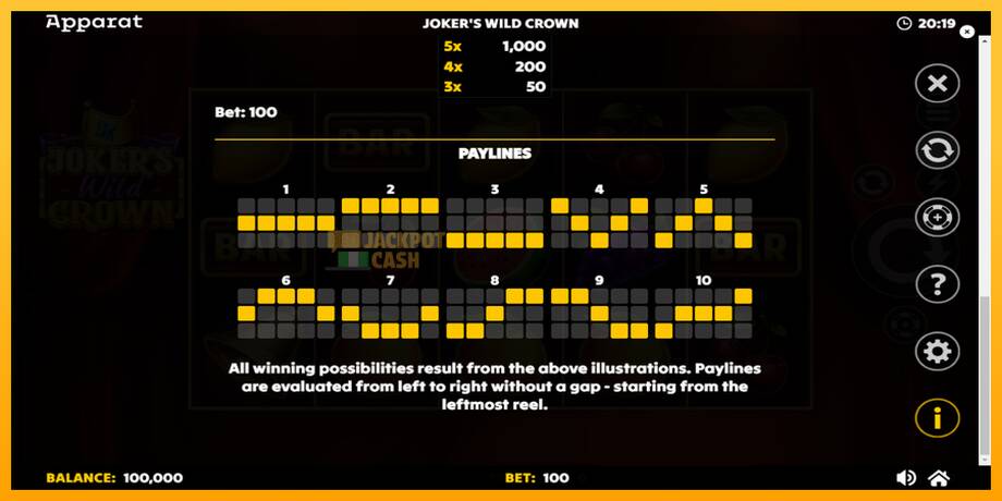 Jokers Wild Crown Diamond Treasures машина за игри за пари, слика 7