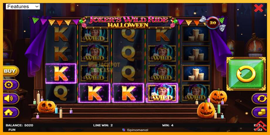 Jokers Wild Ride Halloween машина за игри за пари, слика 4