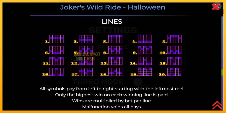 Jokers Wild Ride Halloween машина за игри за пари, слика 7