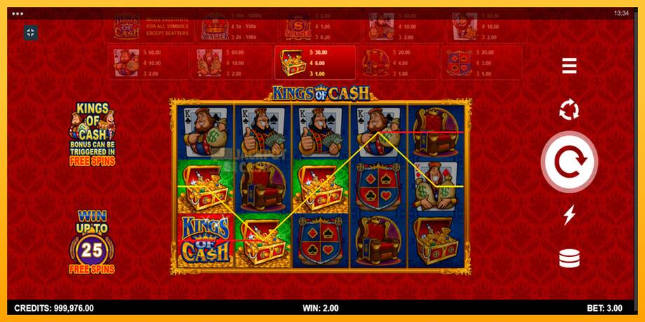 Kings of Cash машина за игри за пари, слика 3