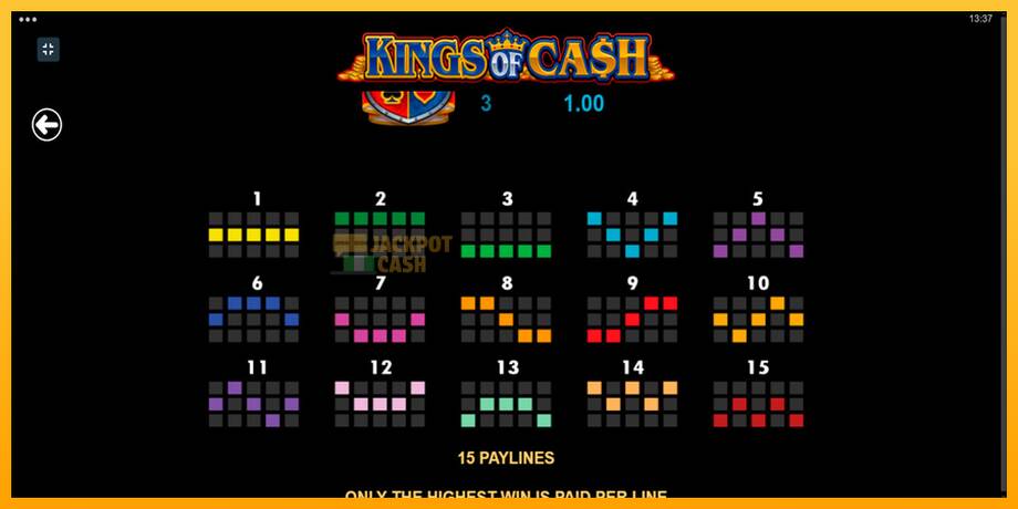 Kings of Cash машина за игри за пари, слика 7