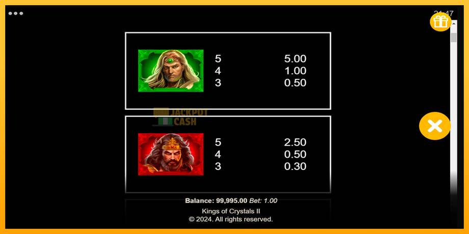 Kings of Crystals II Power Combo машина за игри за пари, слика 6