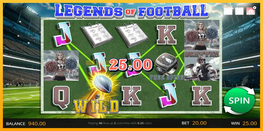 Legends of Football машина за игри за пари, слика 3