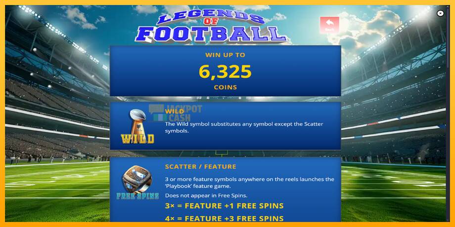 Legends of Football машина за игри за пари, слика 5