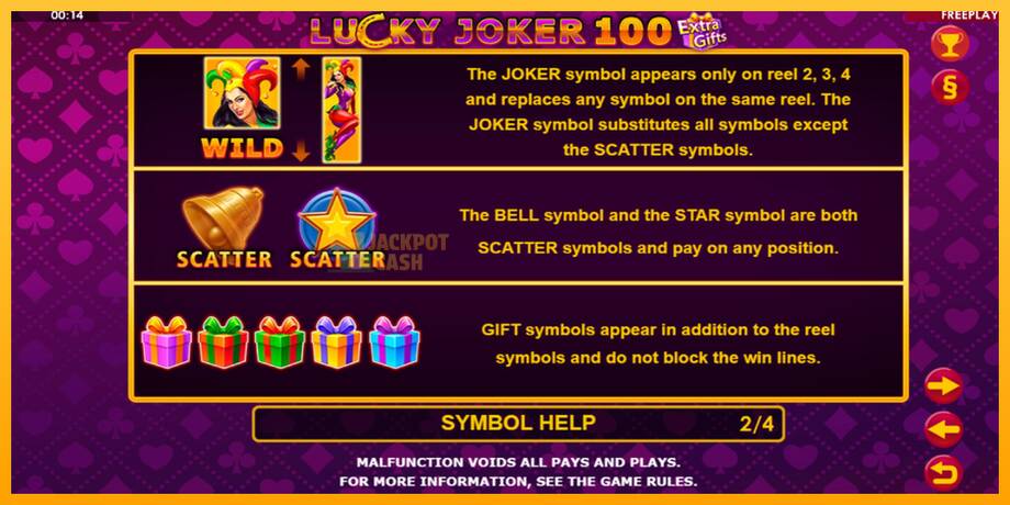 Lucky Joker 100 Extra Gifts машина за игри за пари, слика 7