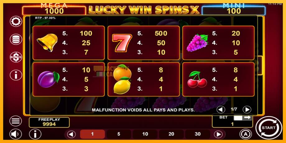 Lucky Win Spins X машина за игри за пари, слика 4