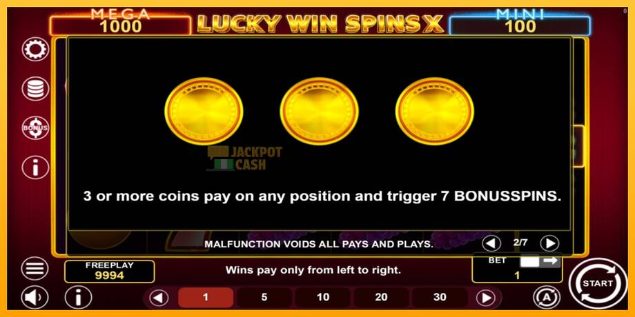 Lucky Win Spins X машина за игри за пари, слика 5