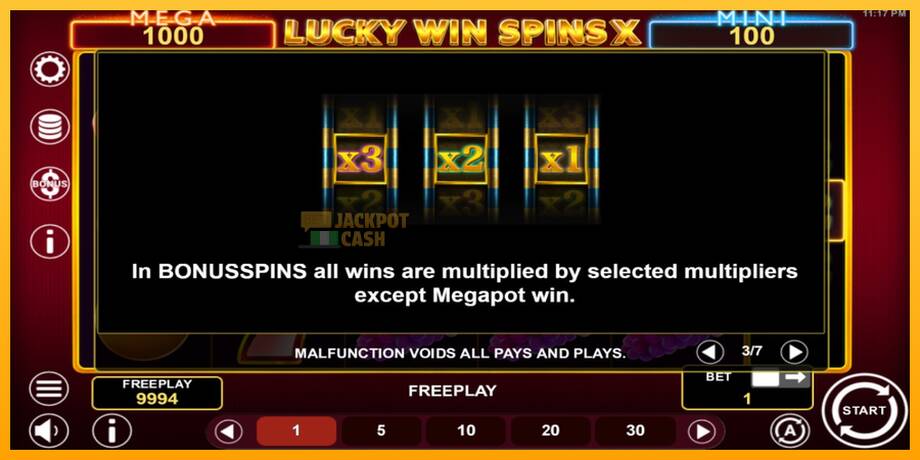 Lucky Win Spins X машина за игри за пари, слика 6