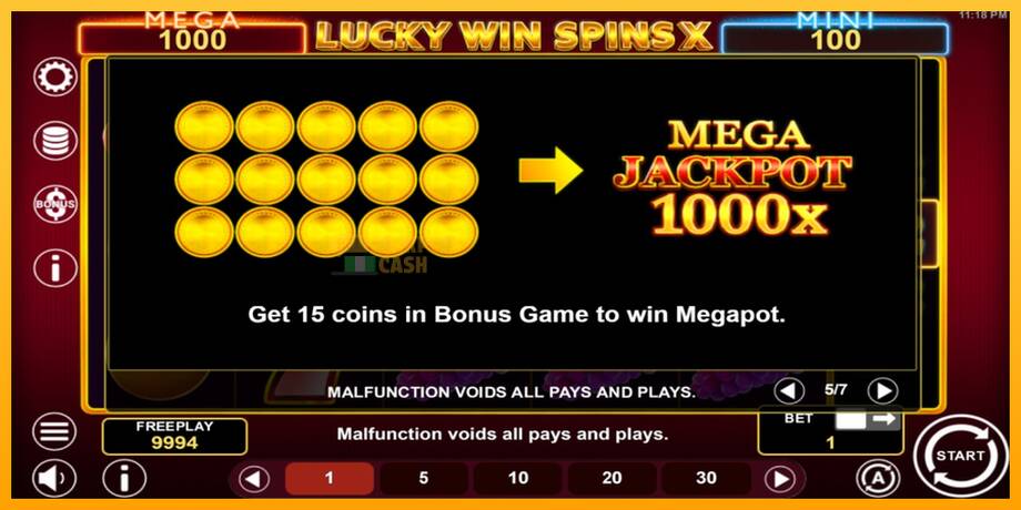 Lucky Win Spins X машина за игри за пари, слика 7