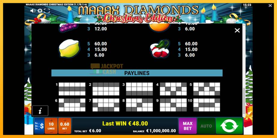 Maaax Diamonds Christmas Edition машина за игри за пари, слика 7