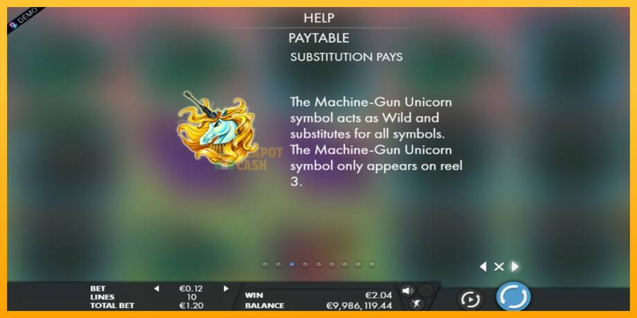 Machine Gun Unicorn машина за игри за пари, слика 3