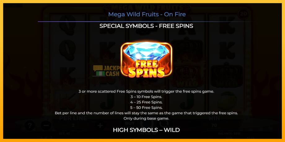 Mega Wild Fruits - On Fire машина за игри за пари, слика 5