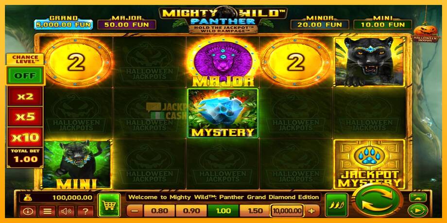 Mighty Wild: Panther Grand Diamond Edition Halloween Jackpots машина за игри за пари, слика 1