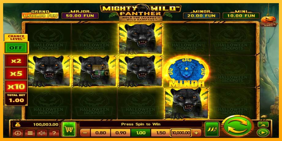 Mighty Wild: Panther Grand Gold Edition Halloween Jackpots машина за игри за пари, слика 2