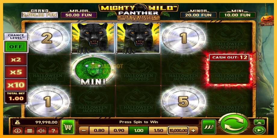 Mighty Wild: Panther Grand Platinum Edition Halloween Jackpots машина за игри за пари, слика 2