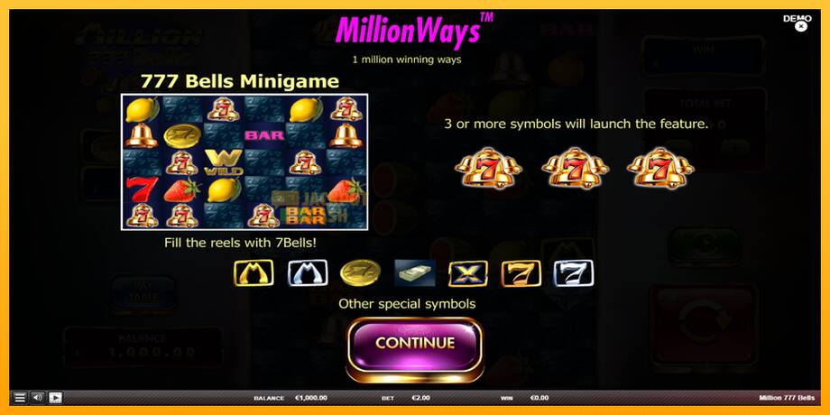 Million 777 Bells машина за игри за пари, слика 1