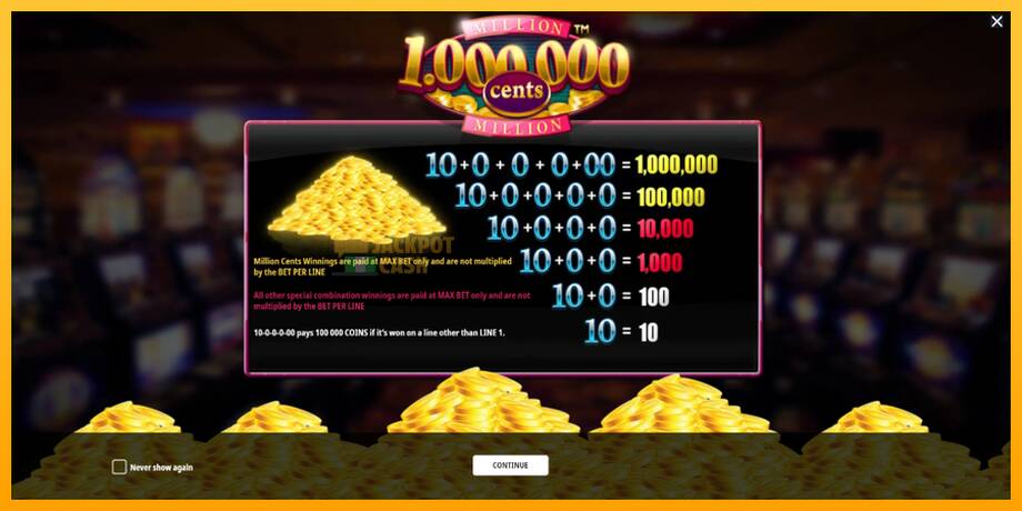 Million Cents машина за игри за пари, слика 1