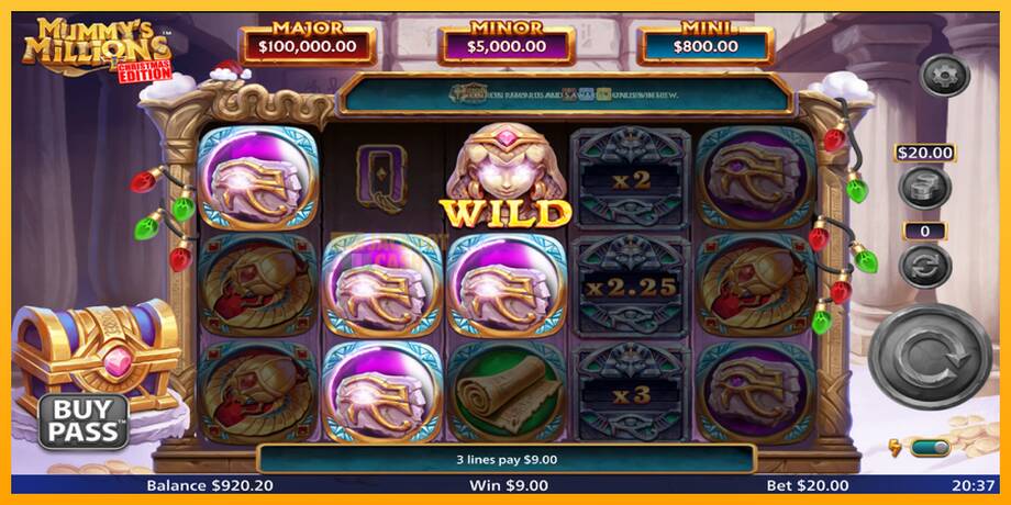 Mummys Millions машина за игри за пари, слика 2