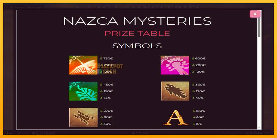 Nazca Mysteries машина за игри за пари, слика 5