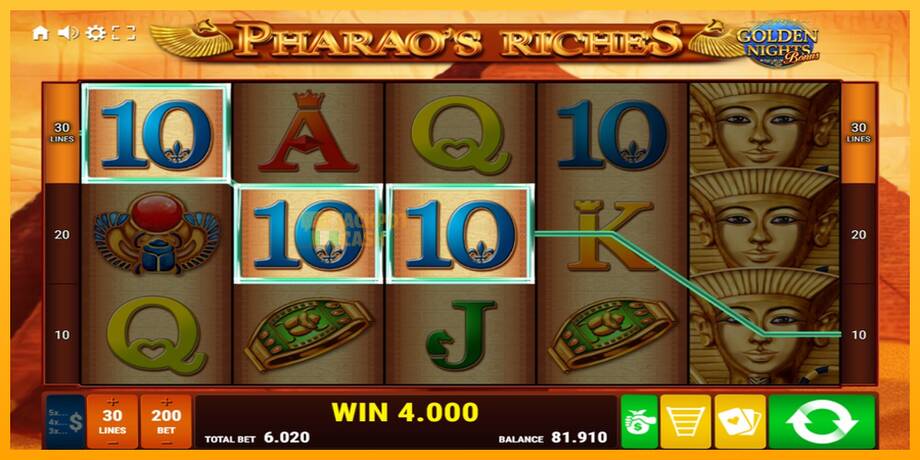 Pharaos Riches Golden Nights машина за игри за пари, слика 3