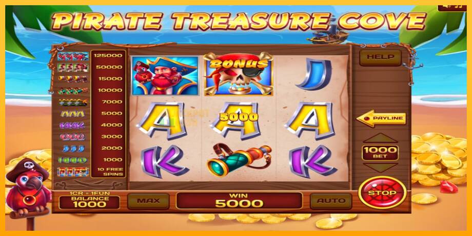 Pirate Treasure Cove 3x3 машина за игри за пари, слика 2