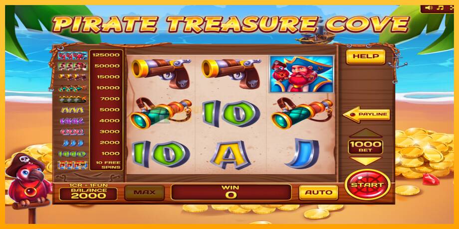 Pirate Treasure Cove 3x3 машина за игри за пари, слика 3