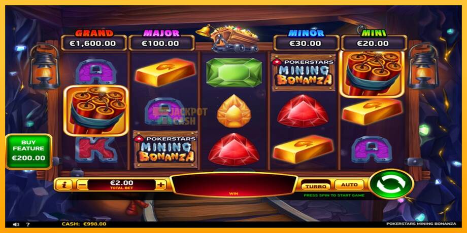 Pokerstars Mining Bonanza машина за игри за пари, слика 2