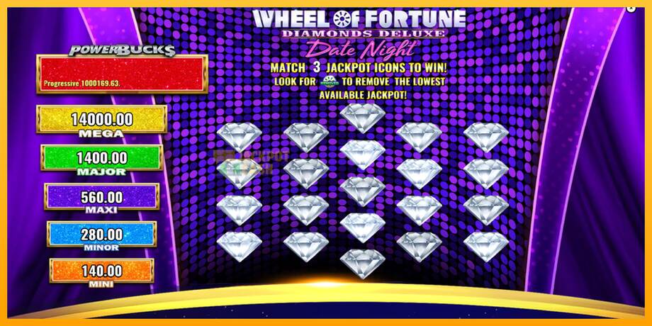 PowerBucks Wheel of Fortune Diamonds Deluxe Date Night машина за игри за пари, слика 4