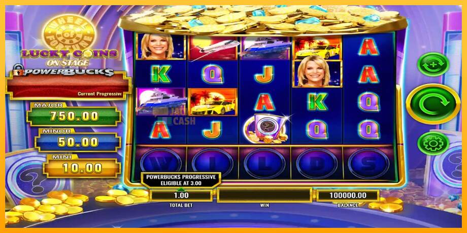 PowerBucks Wheel of Fortune Lucky Coins On Stage машина за игри за пари, слика 1