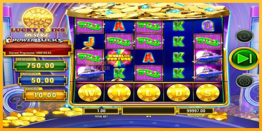 PowerBucks Wheel of Fortune Lucky Coins On Stage машина за игри за пари, слика 3