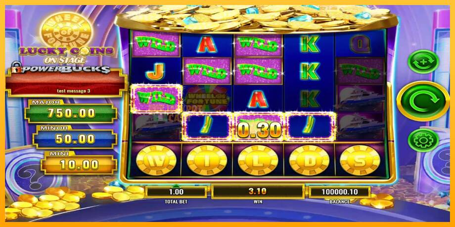 PowerBucks Wheel of Fortune Lucky Coins On Stage машина за игри за пари, слика 4