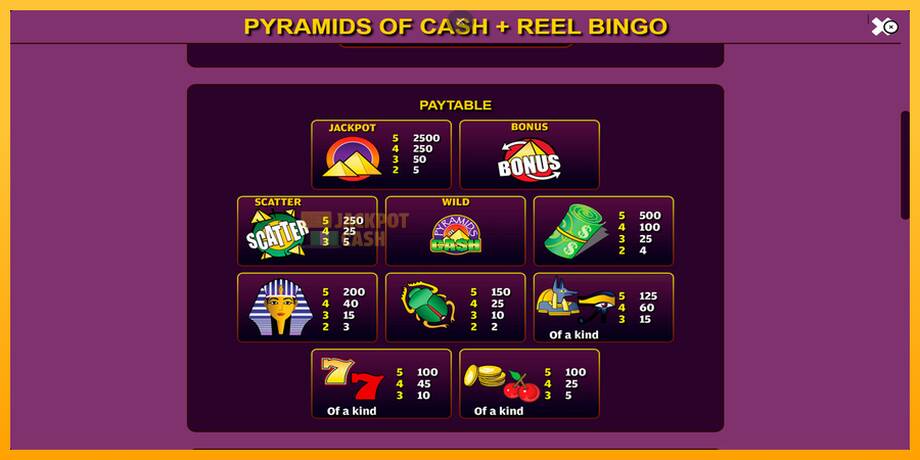 Pyramids of Cash with Reel Bingo машина за игри за пари, слика 5