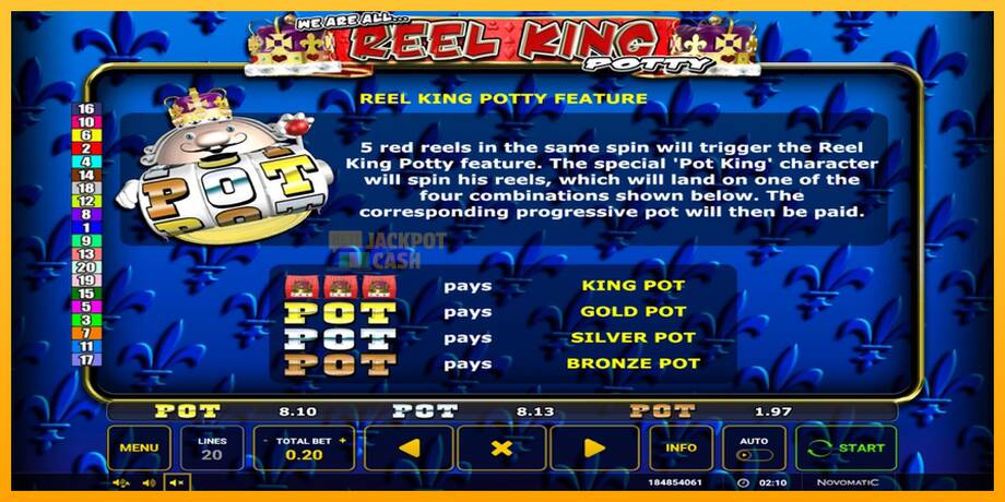 Reel King Potty машина за игри за пари, слика 4