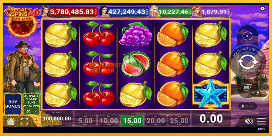 Regal Spins 20 Sun Link машина за игри за пари, слика 1