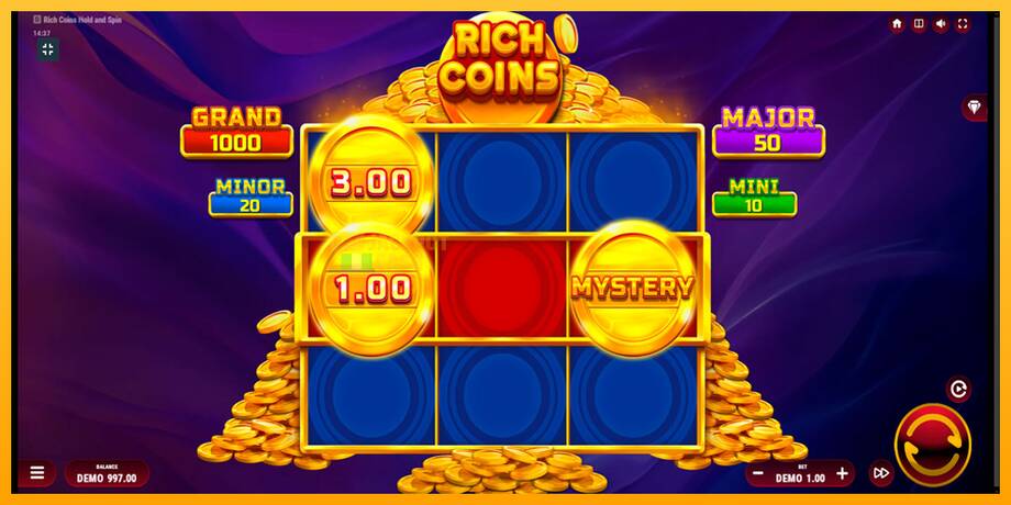 Rich Coins Hold and Spin машина за игри за пари, слика 2