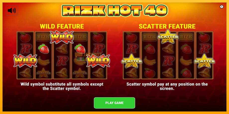 Rizk Hot 40 машина за игри за пари, слика 1