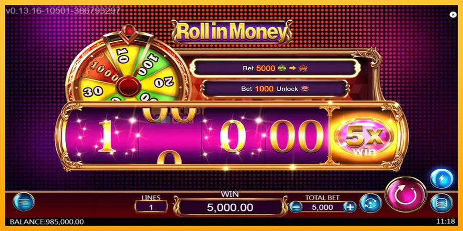 Roll in Money машина за игри за пари, слика 3