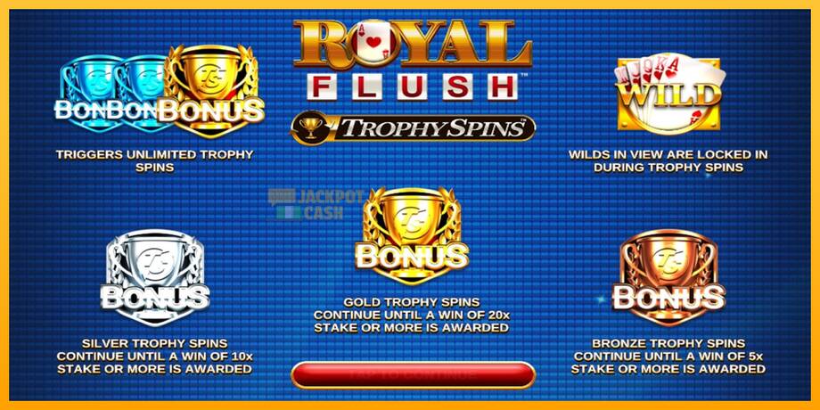 Royal Flush Trophy Spins машина за игри за пари, слика 3